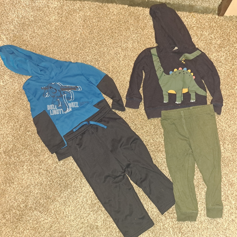 Kids Dinosaur and Elephant Hoodie Set